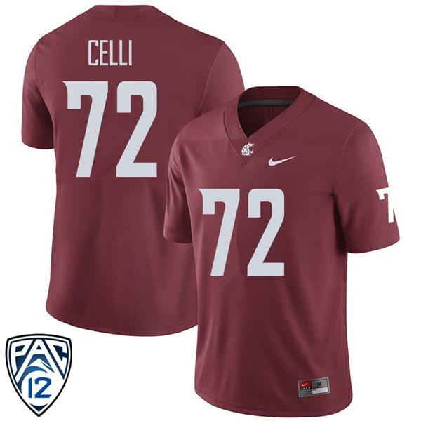 Men #72 Kyle Celli Washington State Cougars College Football Jerseys Sale-Crimson